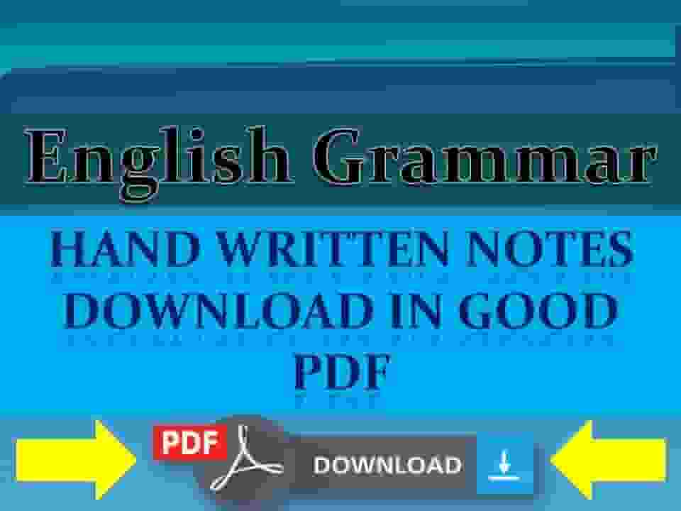 English Grammar HandWritten Notes