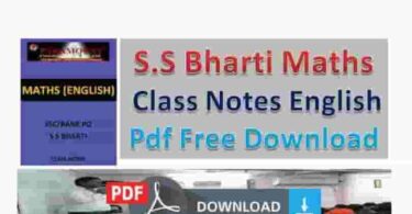 SS Bharti Maths Notes