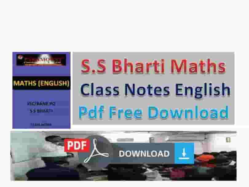 SS Bharti Maths Notes