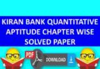 Kiran Bank Solved Paper Quantitative Chapter Wise