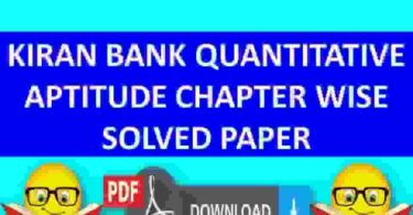 Kiran Bank Solved Paper Quantitative Chapter Wise