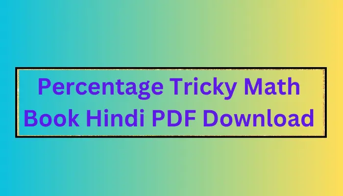 Percentage Tricky Math Book