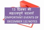 December 13 Important Events Notes