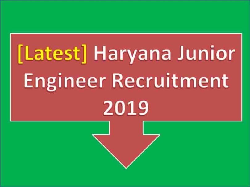 Haryana Junior Engineer Recruitment 2019
