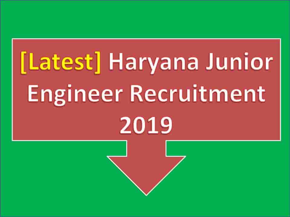 Haryana Junior Engineer Recruitment 2019