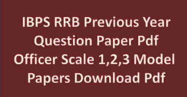 IBPS RRB Previous Year Question Paper Pdf