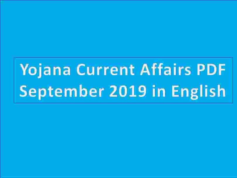 Yojana Current Affairs PDF September 2019 in English