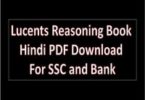 Lucents Reasoning Book Hindi PDF
