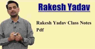 Rakesh Yadav Class Notes Pdf