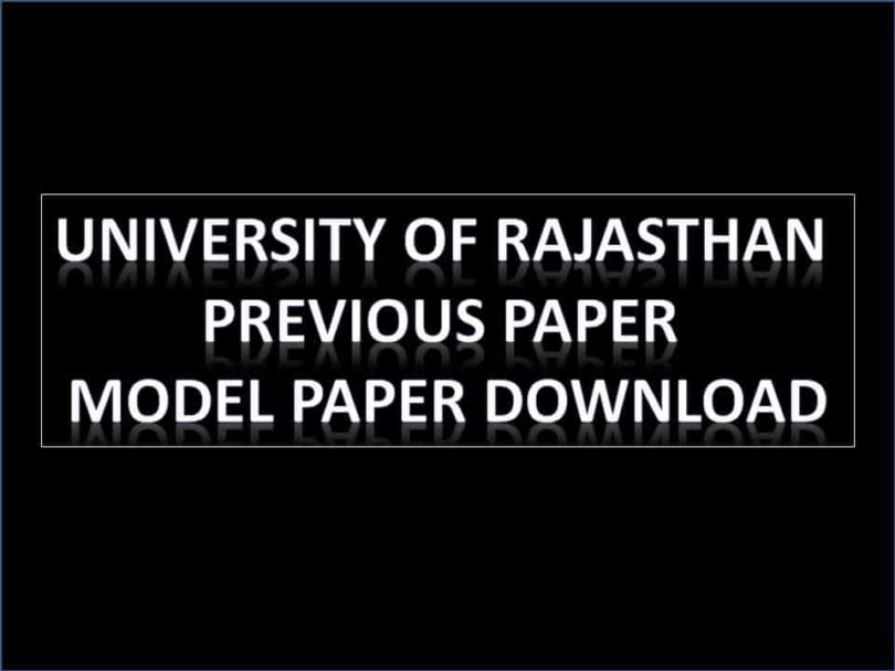 University of Rajasthan Previous Paper, Model Paper Download