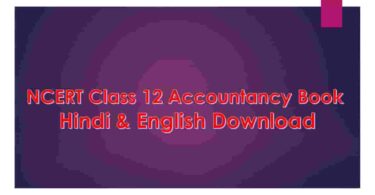 NCERT Class 12 Accountancy Book Hindi & English Download