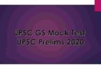 UPSC GS Mock Test UPSC Prelims 2020