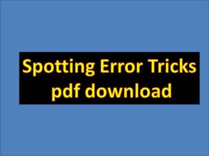 Spotting Error Tricks pdf download