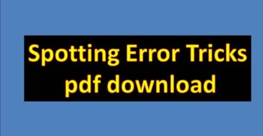 Spotting Error Tricks pdf download