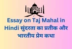 Essay on Taj Mahal in Hindi